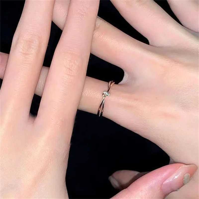 1 piece of simple retro ring womens ring Korean style cold wind index finger knot ring metal wedding couple party jewelry Y241019