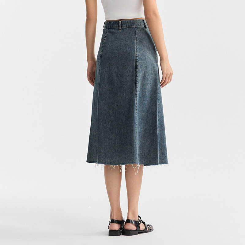 Semir Women Denim A-E 2024 Summer New Trendy Retro Style Cool And Versatile Long Skirt