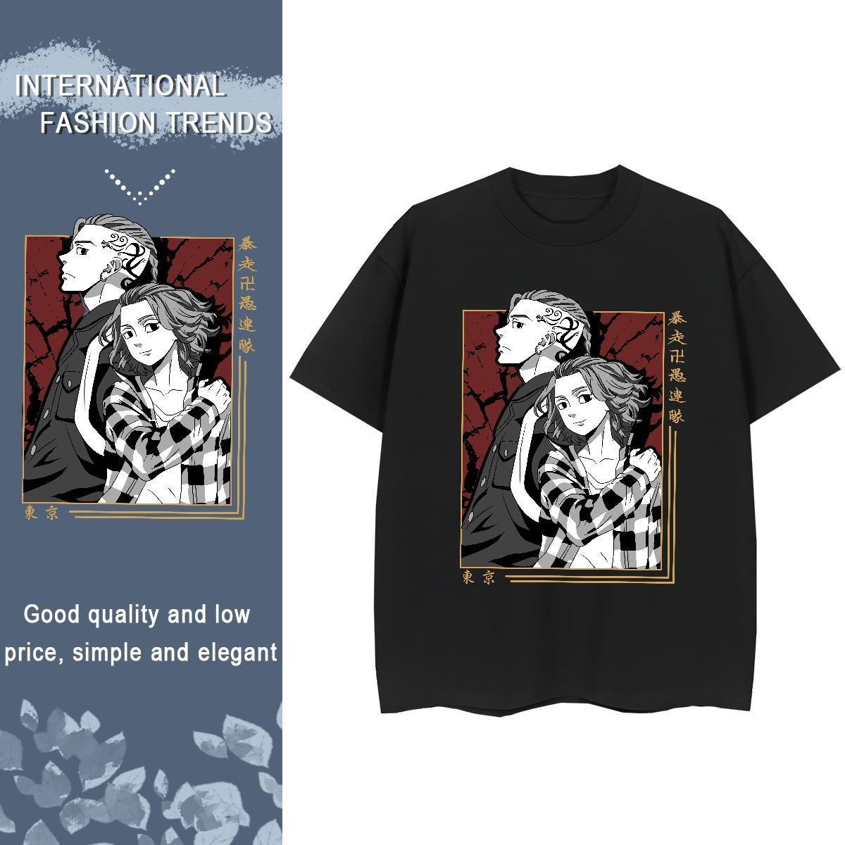 2024 T-Shirts for Women 230g Cotton Breathable Crew Neck Casual Tokyo Revengers Lady T shirt Brand Oversized Polos