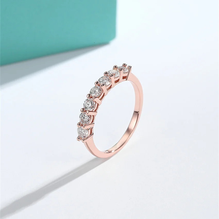 Tone 18k Gold and Silver Plated 925 Womens Ring 0.7ct 3.0mm D Color VVS1 Certified Brand Jewelry High Quality 241018