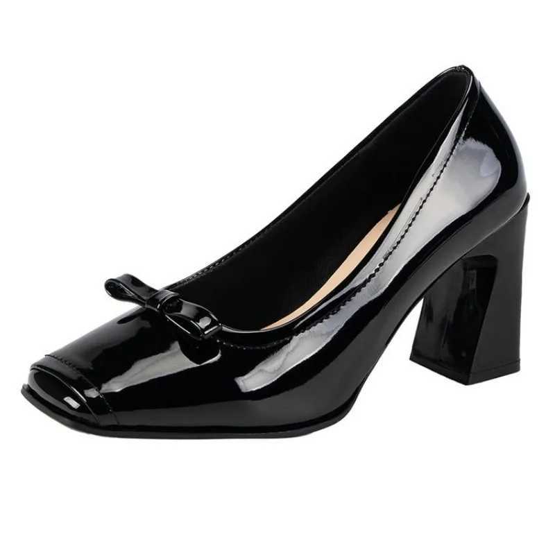 Spring Fashions new shallow mouth square toe pump provides comfortable and elegant high-heeled square toe color matching for womens shoes Y241019