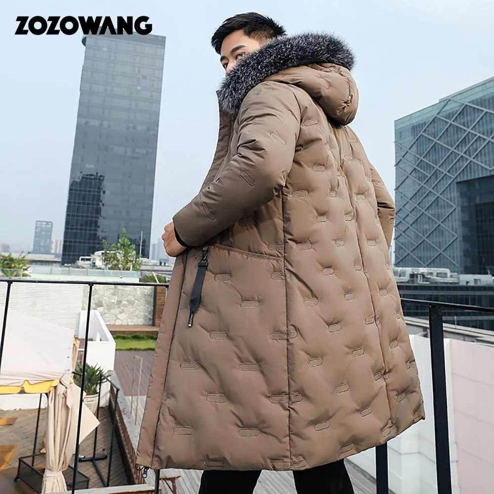 Down jacket mens winter jacket mens fashion thick warm Parkas fur white duck down jacket casual mens waterproof down jacket 241018
