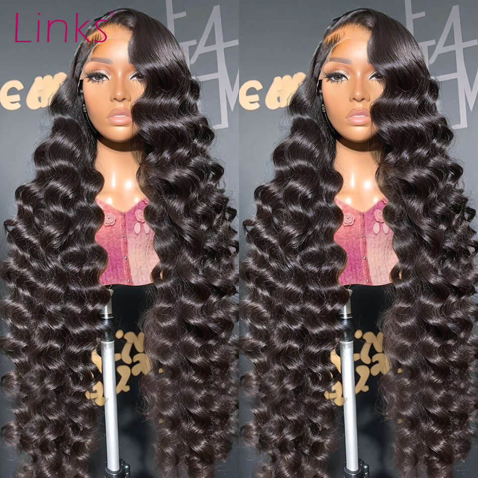 Loose Nature Deep Wave 13x6 HD For Women Brazilian Frontal Human Hair Wigs Wavy Lace Front Wig PrePlucked 250%