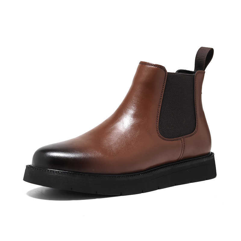 Martin Boot English Style Chelsea Short Boots Mens Loose Ankle Boots High Top Versatile Chimney Boots Motorcycle Work Shoes Fashion Boots 240927