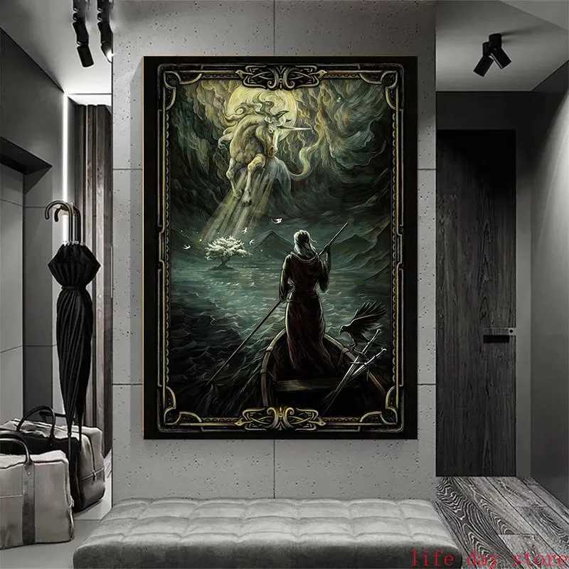 Game Art Geralt Poster Forest Canvas Painting Witcher Dungeon Horizon Zero Dawn Print Game Knight Living Room Wall Decor PictureXJ241016