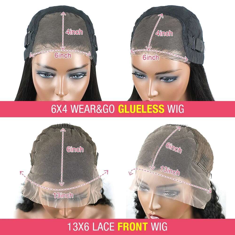 x Glueless Straight HD Lace Frontal Wig Human Hair Brazilian Transparent Front Wigs For Women Preplucked s