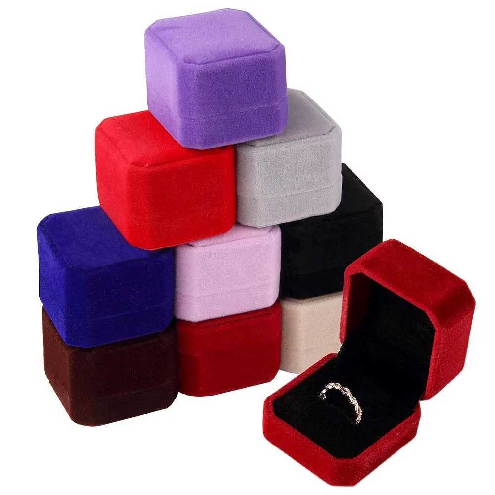 Velvet rings earrings box holders for weddings and engagements birthday jewelry gift boxes storage organizer packaging materials W241019