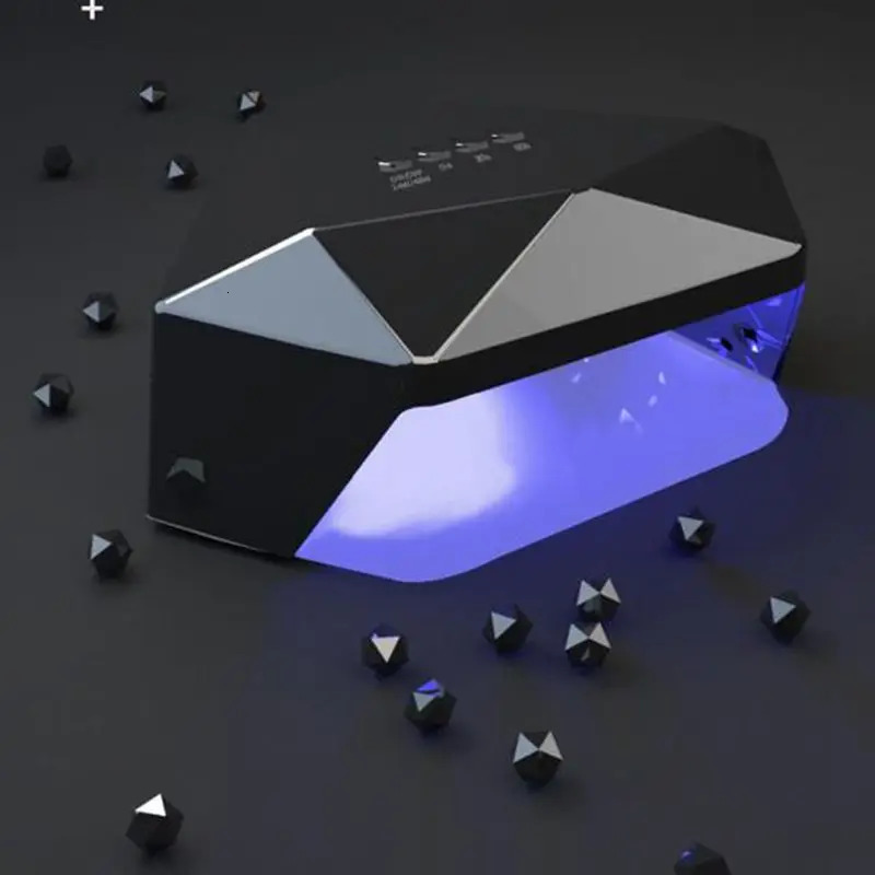 Nail lamp 48W diamond shaped UV LED curing speed polishing lamp 30 LED nail dryer 3 timer automatic sensor nail processing equipment kit 241018