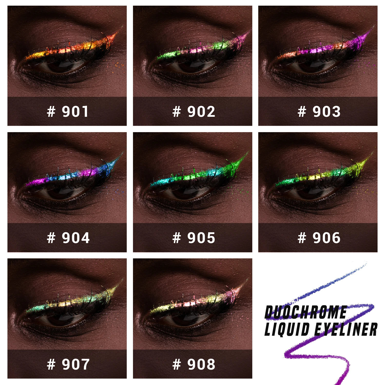 CHARMACY Duochrome Glitter Liquid eyeliner Waterproof for a long time Ultra fine tip Stain resistant Female eyeliner Makeup 241018