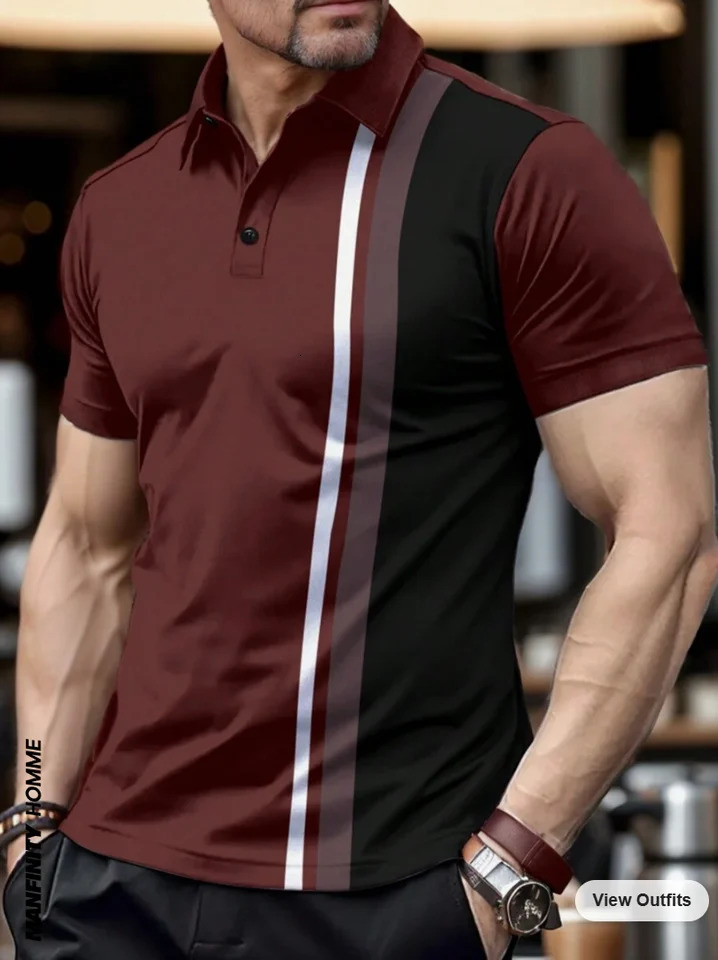 The -selling mens polo shirt in the summer of with patchwork printed collar mens short sleeved casual and comfortable dreamy mens clothing 241018