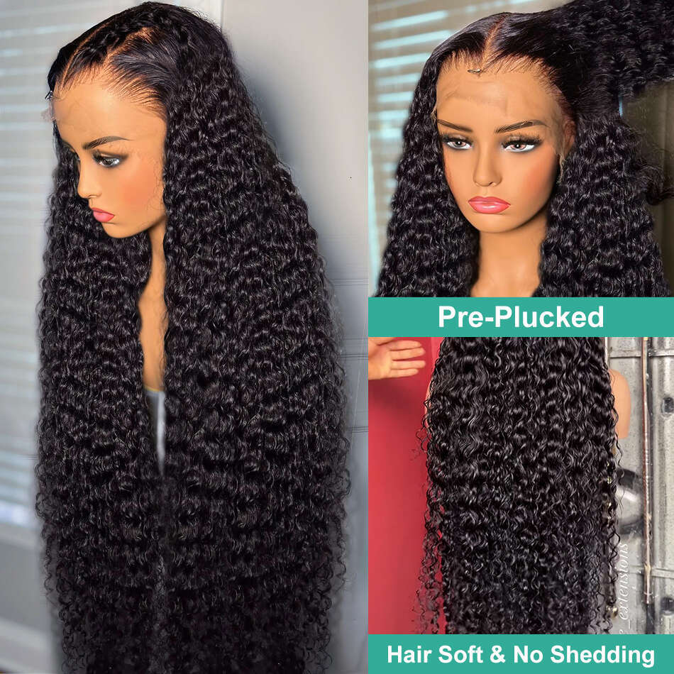 Loose Deep 13x6 Frontal Human Hair Brazilian For Women 360 HD Curly Water Wave 5x5 Lace Closure Wig Pre Plucked