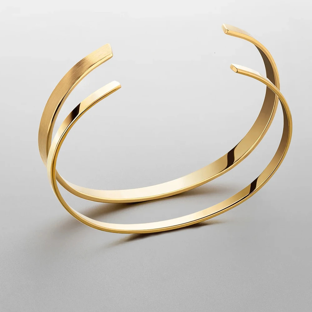 10 Classic Mens C-shaped Open Bracelet Stainless Steel Plated Blank Accessories Wholesale 241007