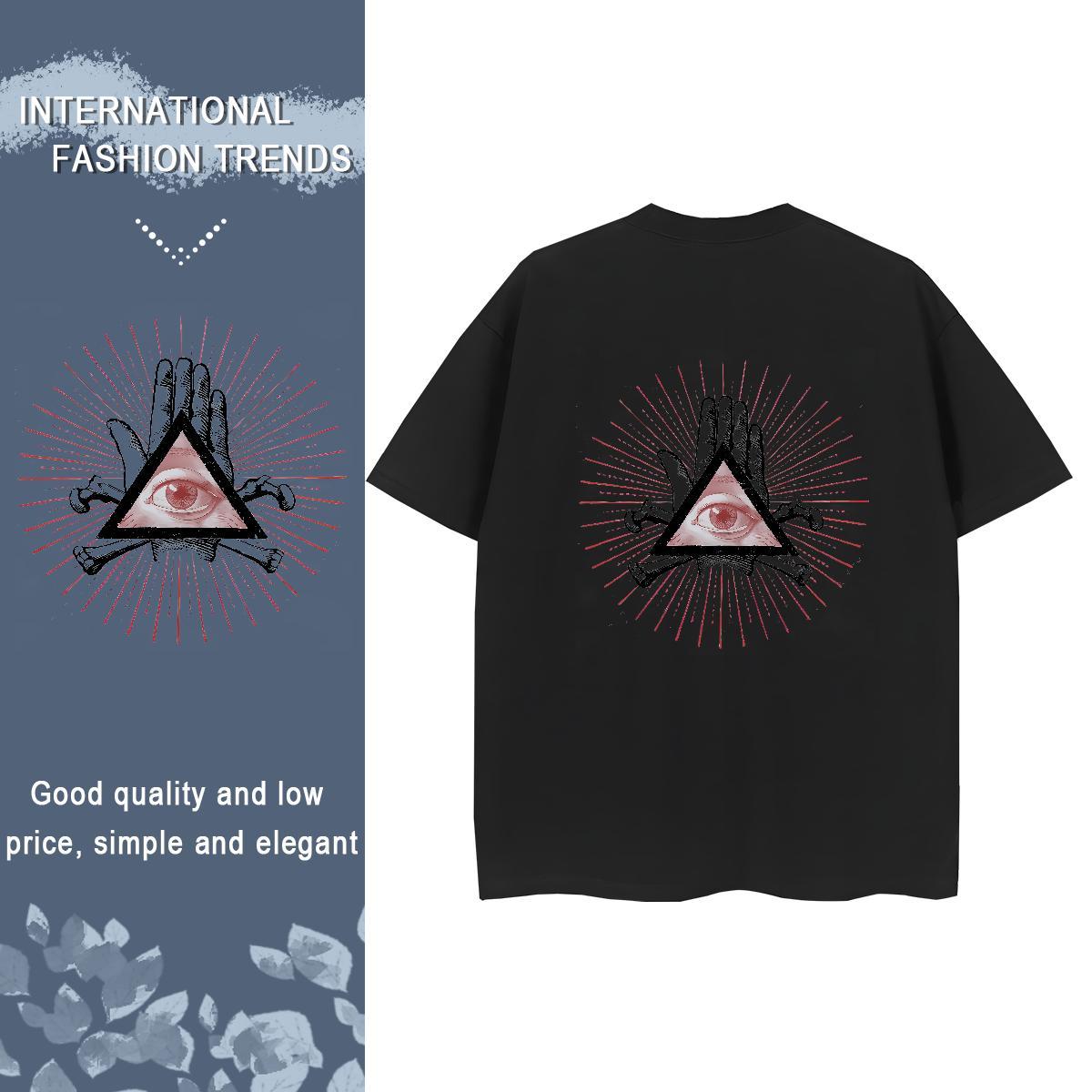 2024 Casual Womens T Shirts 230g Pure Cotton Breathable Soft Summer Casual eye of the devil Woman Tshirt Nice Oversized L-4XL Clothings