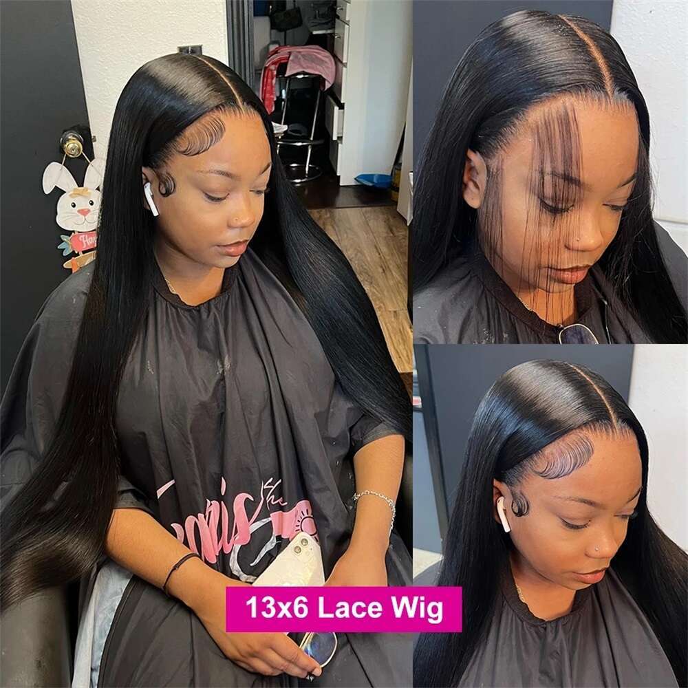 Straight x Smooth HD Transparent Lace Front Human Hair Wigs For Women Frontal Wig Pre Plucked Closure al