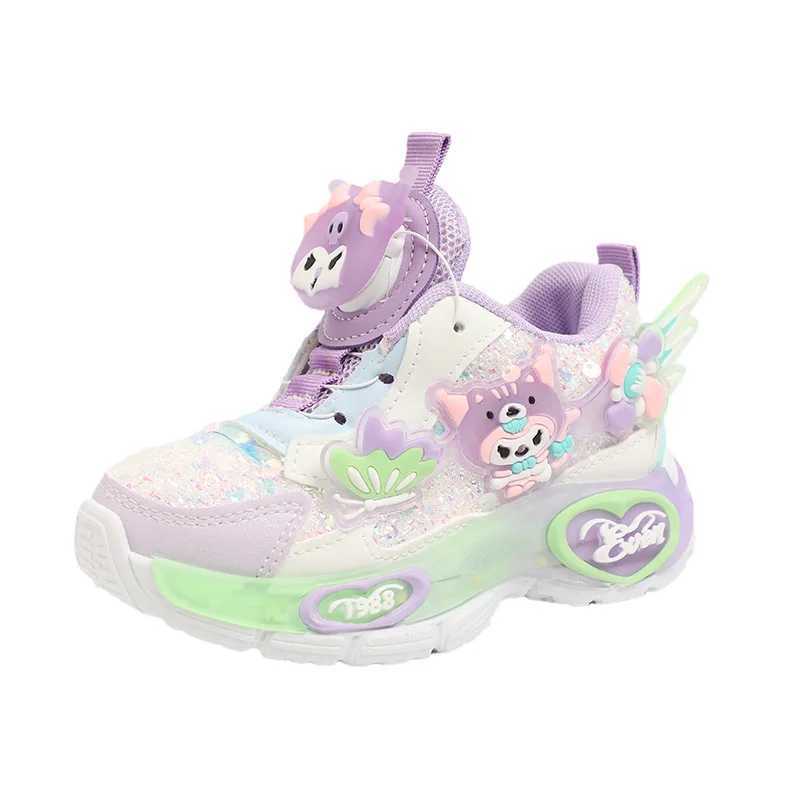 Athletic Outdoor Childrens shoes LED lights cartoon girls sports shoes anti slip Tn childrens running shoes sports shoes girls luminous shoes H241019