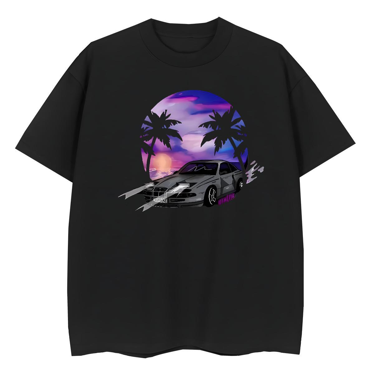 2024 DIY Women T Shirts 230g 100% Cotton Breathable Short Sleeve Street Casual car Woman Tshirt Soft Skull Tees Shirts
