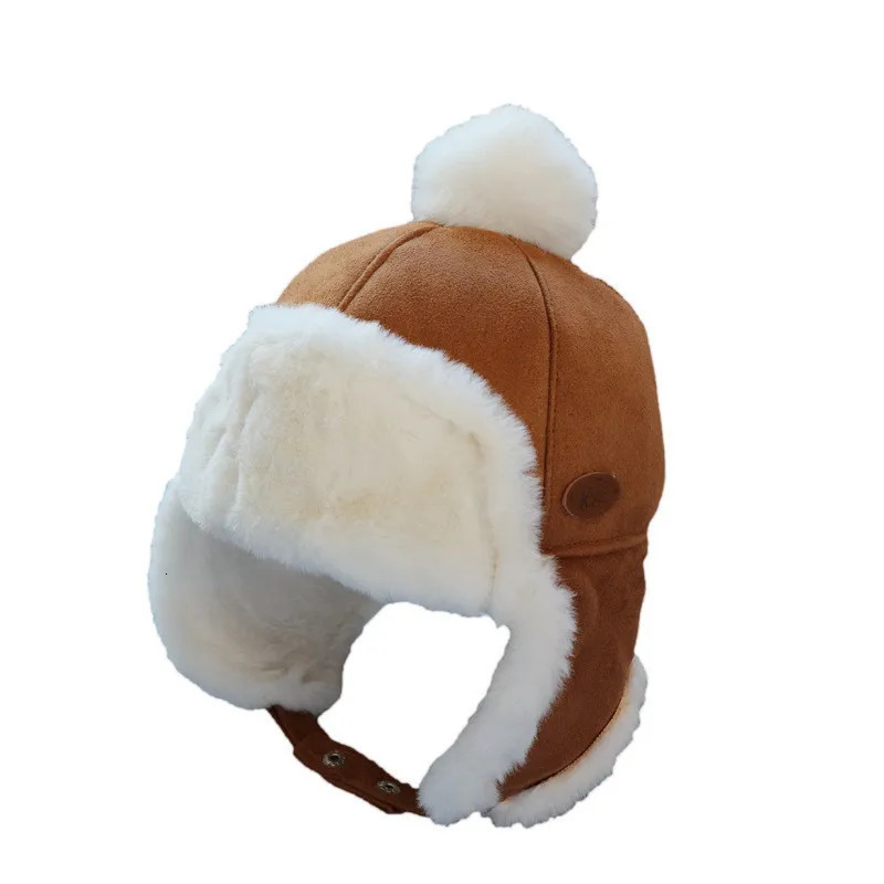 Winter Baby Knitted Hat Childrens Knitted Hat Russian Women Thick Warm Hat Age 1-6 Ushanka Hat 241019