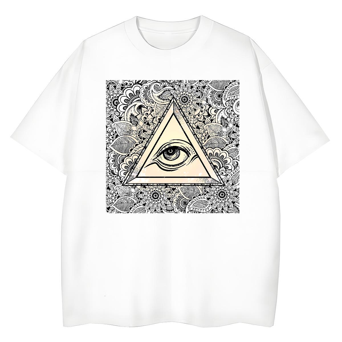 2024 Womens T Shirts 230g 100% Cotton Comfortable Casual Daily Wear eye of the devil Women Tshirts Soft DIY Anime Printed Clothes Shirt