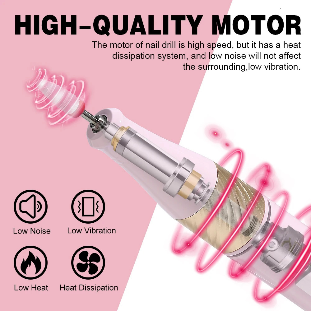 YOKEFELLOW portable 40000 RPM nail drill rechargeable electric nail drill with 12 acrylic gel nail drills 241007