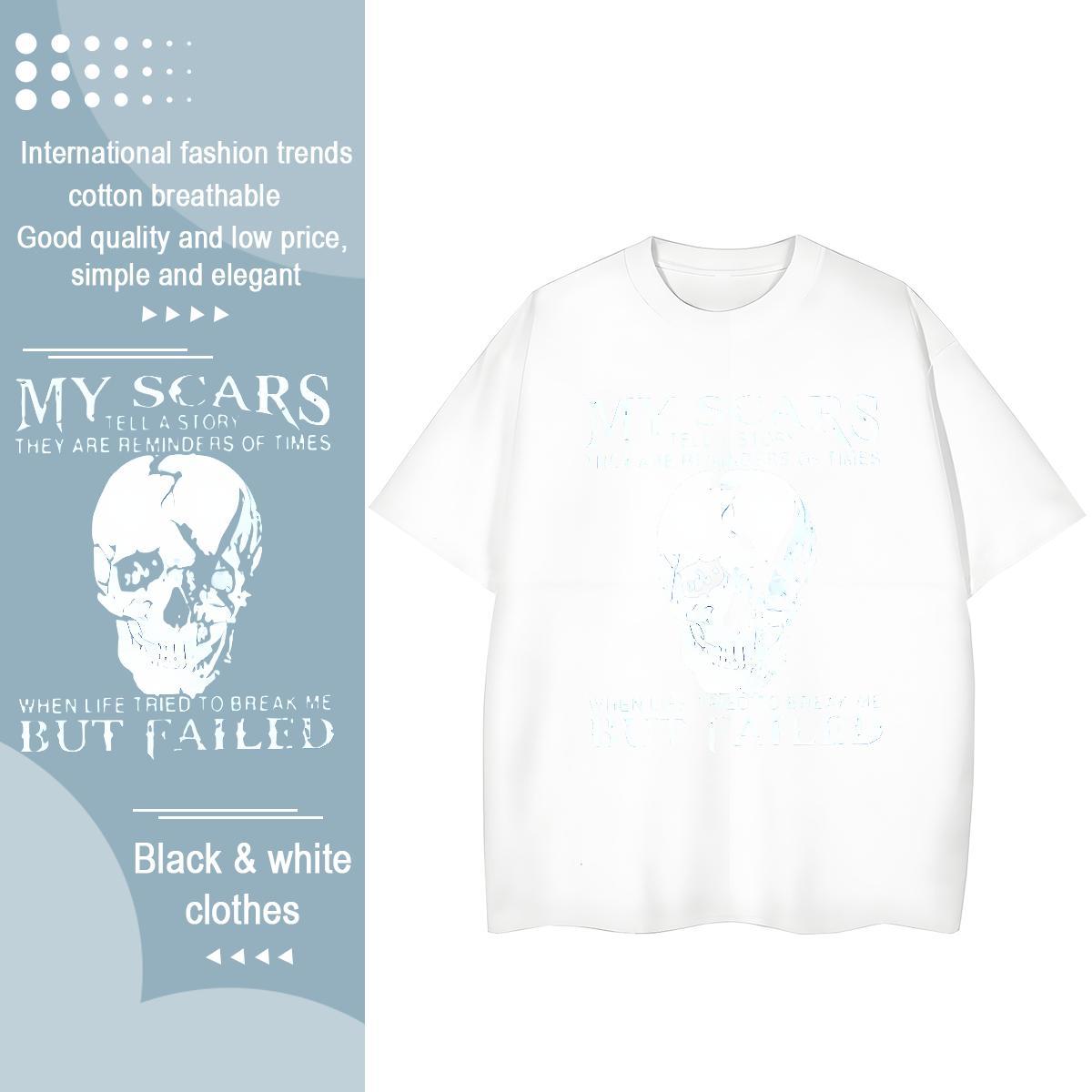 DIY T-Shirts for Women 100% Cotton 230g Breathable Crew Neck Casual Daily Wear skull Lady T shirt Designer Nice Skull Top Tees
