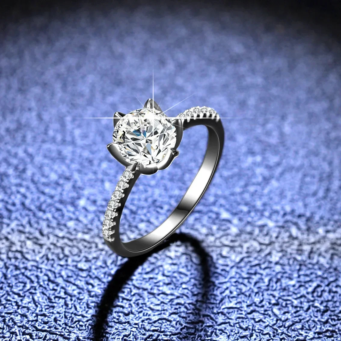 Classic PT950 Platinum Ring Eternal Wedding Band Round Card 0.5ct 1ct Ring 241007
