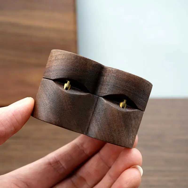 1 wooden jewelry box wedding ceremony ring box heart-shaped walnut wooden proposal engagement jewelry box gift box W241019
