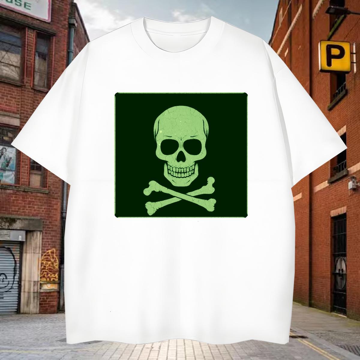 Cool Mens T Shirts 230g 100% Cotton skull Summer Casual Anime Breathable Soft Men Tees 2024 Wear