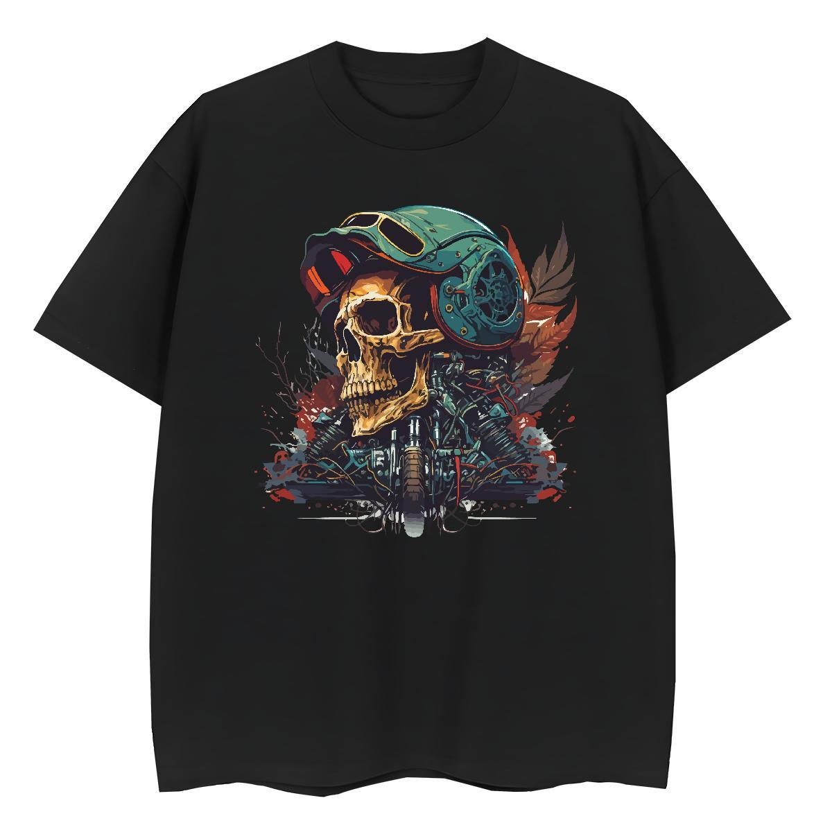 TOP Quality Womens T Shirts 230g Pure Cotton Breathable Crew Neck Casual Sport skull Women Tees Soft Cartoon Floral Printing Clothes