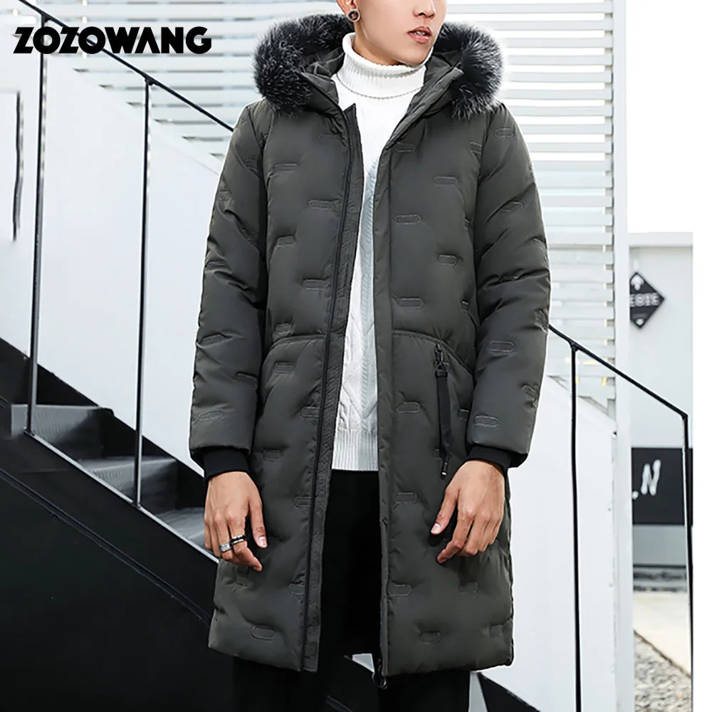 Down jacket mens winter jacket mens fashion thick warm Parkas fur white duck down jacket casual mens waterproof down jacket 241018