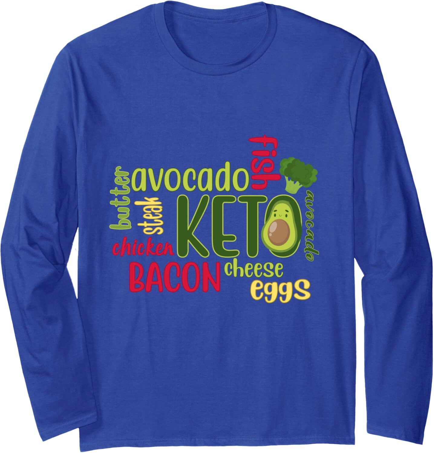 Long Sleeve Shirts for Men sweatshirt Cool Keto Diet Food Protein Fat Diet Fitness Body Goal Gift Long Sleeve T-Shirt T shirt Tee Streetwear Casual to