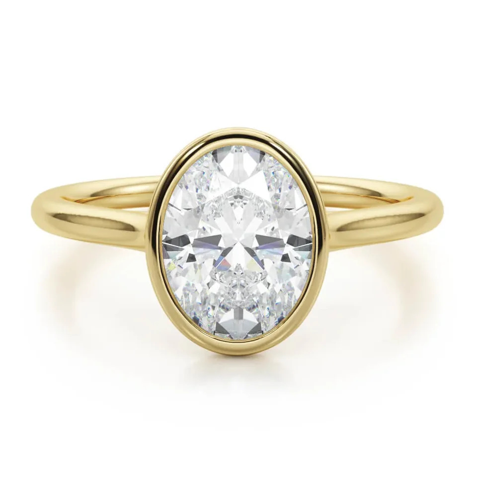Minimalist oval cut engagement ring 925 sterling silver 1ct 2ct womens card ring gold-plated certificate 241007