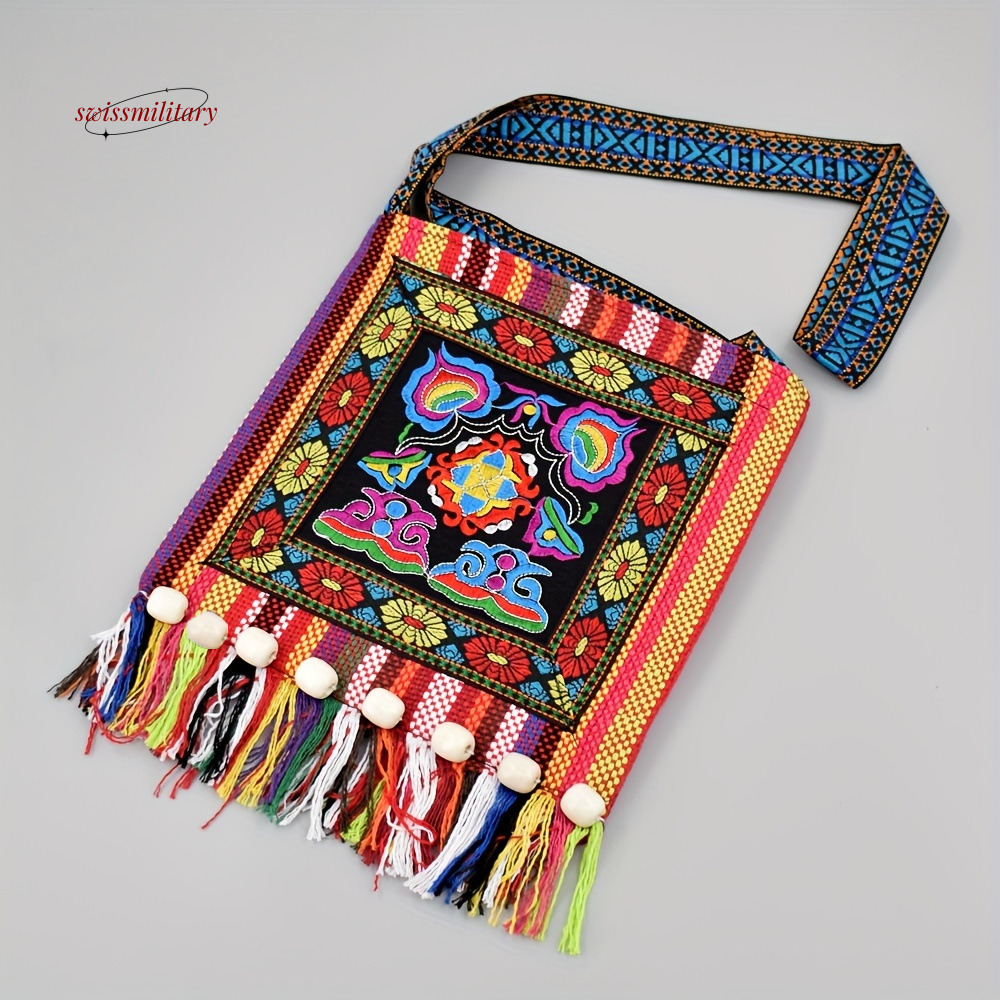 Women's Ethnic Style Versatile Crossbody Bohemian Embroidered Tassel Hanfu Bag #7 swissmilitary
