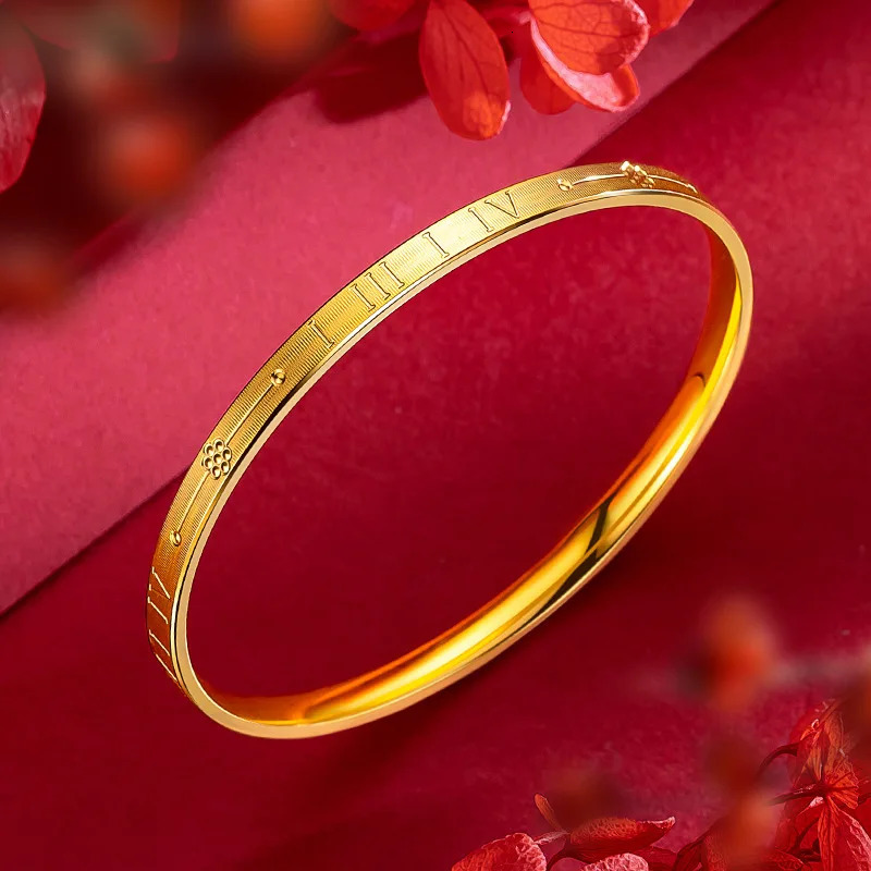 Solid 22K Womens Gold Bracelet Non Fading Gold Jewelry Bracelet er Gold Bracelet Wedding Engagement Gift 241007