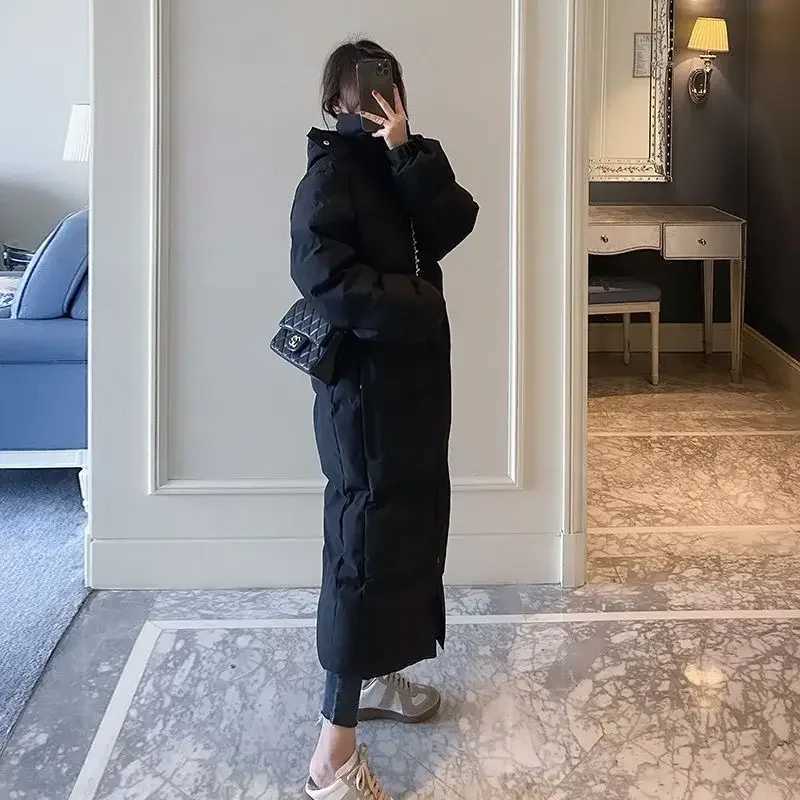 Fashion Down Cotton Jacket for Womens Winter Clothing Knee Length Cotton Jacket Extra Long To Ankle Student Cotton JacketX241019
