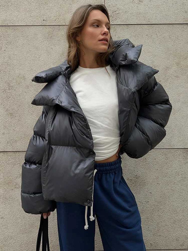 Women's Down Parkas Taruxy Thick Parkas Long Sleve Top Womens Autumn and Winter Warm Jacket Womens Strt Fashion Hoodie Womens Cotton padded Jacke