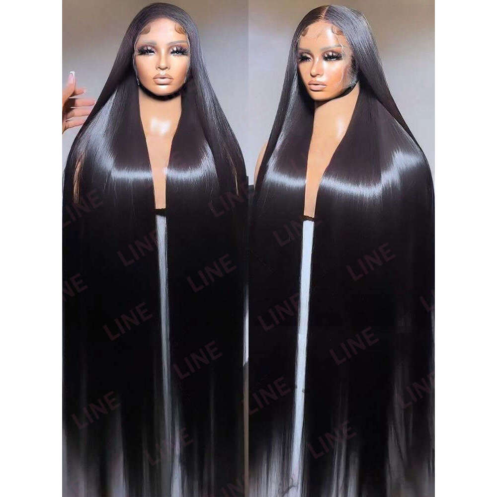 E 46 40 Inch Straight 13x6 HD Lace Frontal Wigs 100% Brazilian Glueless Wig Human Hair Ready To Wear Preplucked