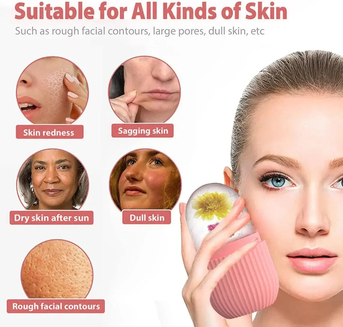 Ice Roller for Face and Eye Naturally Conditioning DePuff Bags Reduce Migraine Pain Reusable Massage Silicone Mold 241008