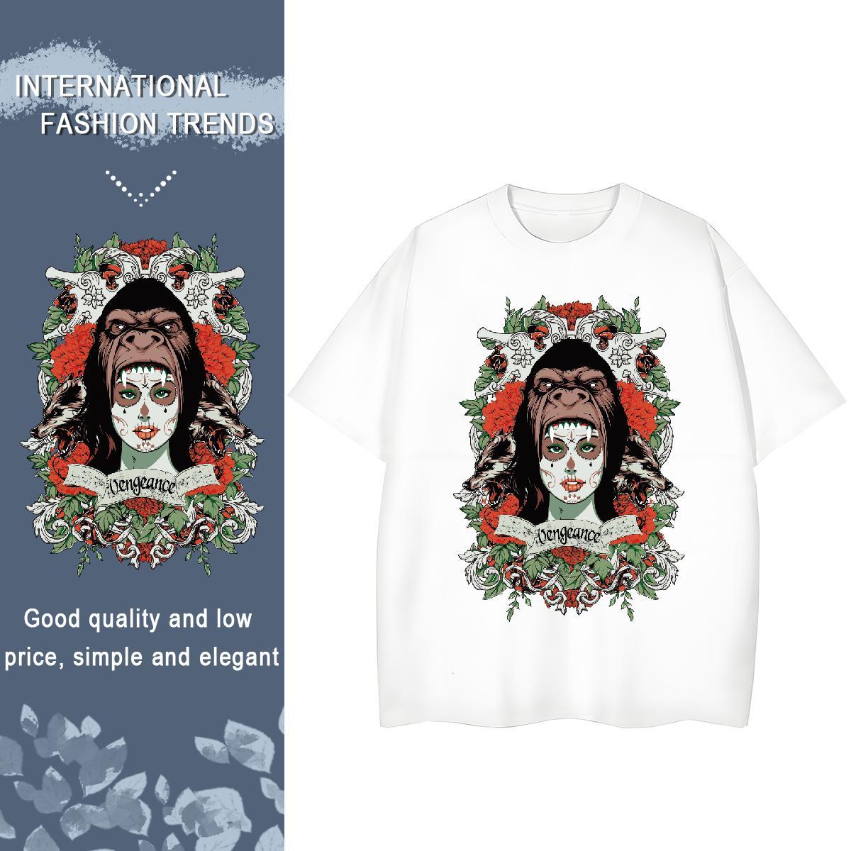 New T Shirts Women 230g Cotton Short Sleeve O-Neck Summer Casual beauty Women Tees Comfortable Anime Oversized Tops Tees