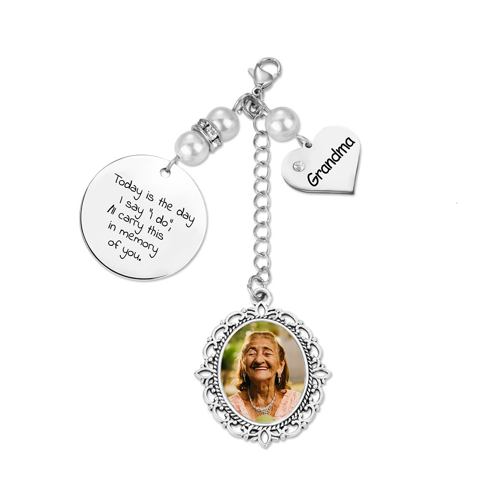 AILIN Direct Customized Bridal Bouquet Po Charm Commemorative Stainless Steel Charm Wedding Keepsake Bouquet Jewelry Gift 241018