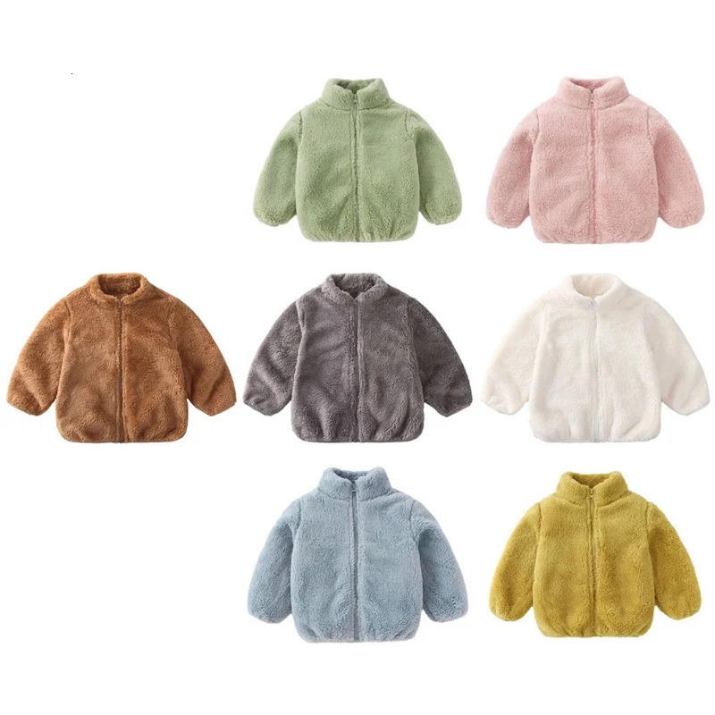 ChildrenS Spring And Winter Plush Coat DoubleSided Cashmere Clothes For Baby Warm Both Men Women 241018