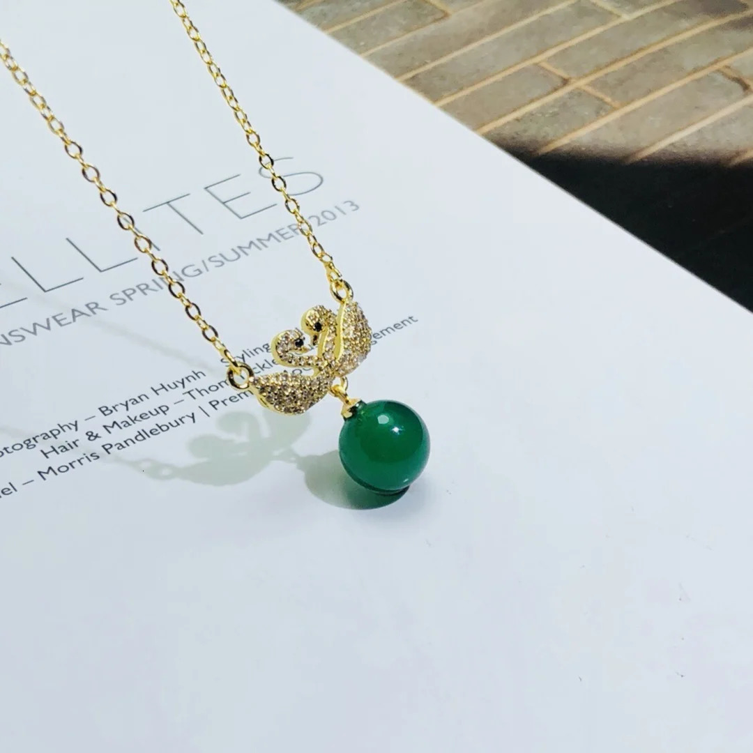 selling product Natural agate Chalcedony pendant Boutique inlaid jade jewelry necklace Exquisite gift accessories Send certificate 241018