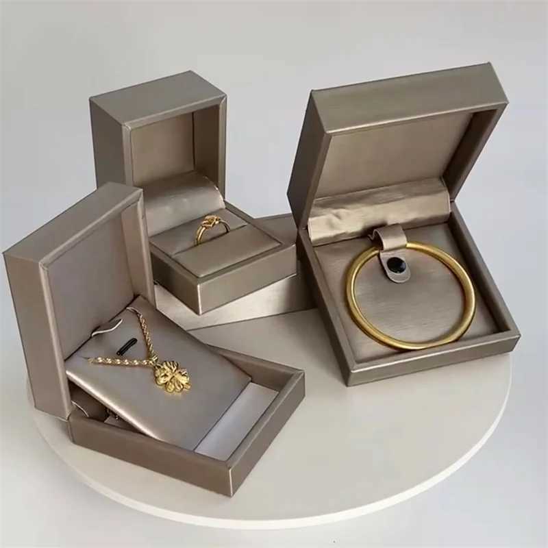 No jewelry packaging high-end brushed PU leather box ring bracelet earring necklace jewelry gift packaging box W241019