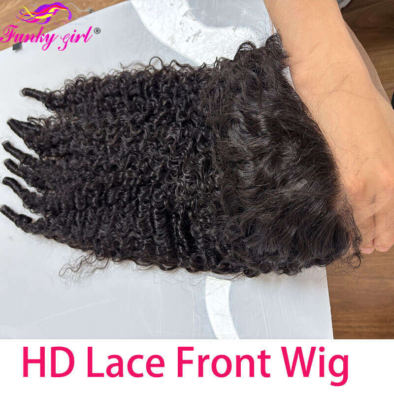 12A Human Hair Brazilian Burmese Curls HD Transparent Frontal Wig For Women Water Curly Full Lace Wigs