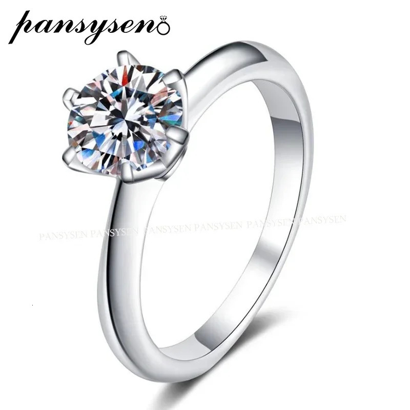 1CT D Colored Ring Laboratory Diamond Womens Card Ring 925 Pure Silver Engagement Promise Wedding Band with GRA 241007