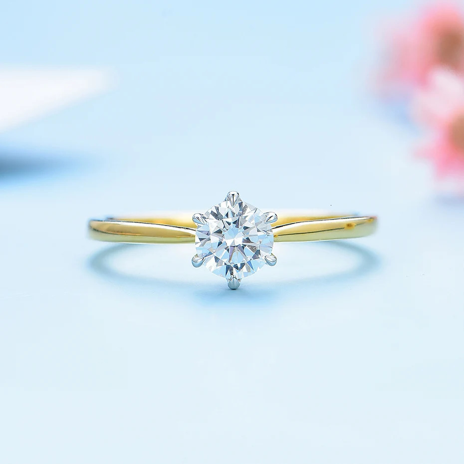 Kuololit Solid 58514K10K Gold Natural Ring VVS D Color Card Set Ring 241007