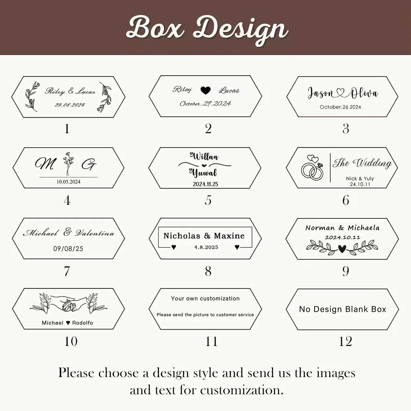 Free customized personalized walnut ring box carved engagement and wedding ring holder for couples brides and grooms W241019