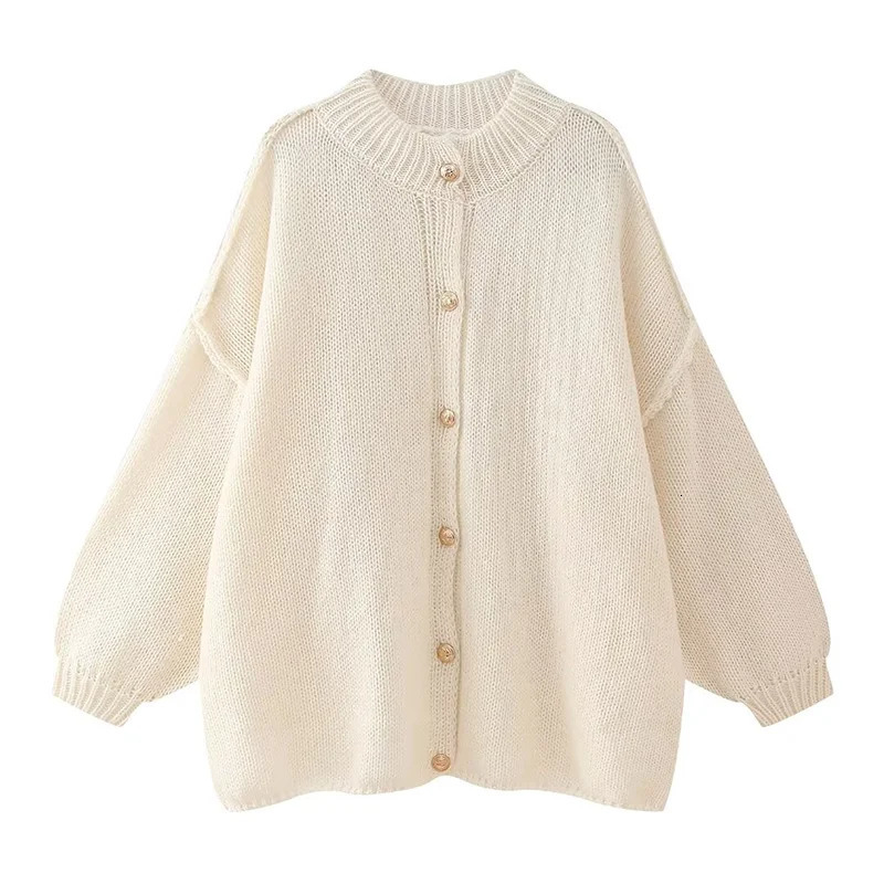 SIYANG womens autumn oversized knitted cardigan wool sweater womens gold button loose sweater womens casual knitted sweater 241019