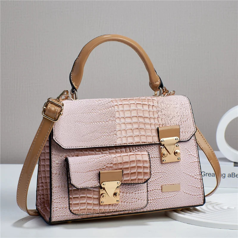 Womens cross shaped bag high-quality handbag with pattern PU retro shoulder bag commuting storage bag 241018
