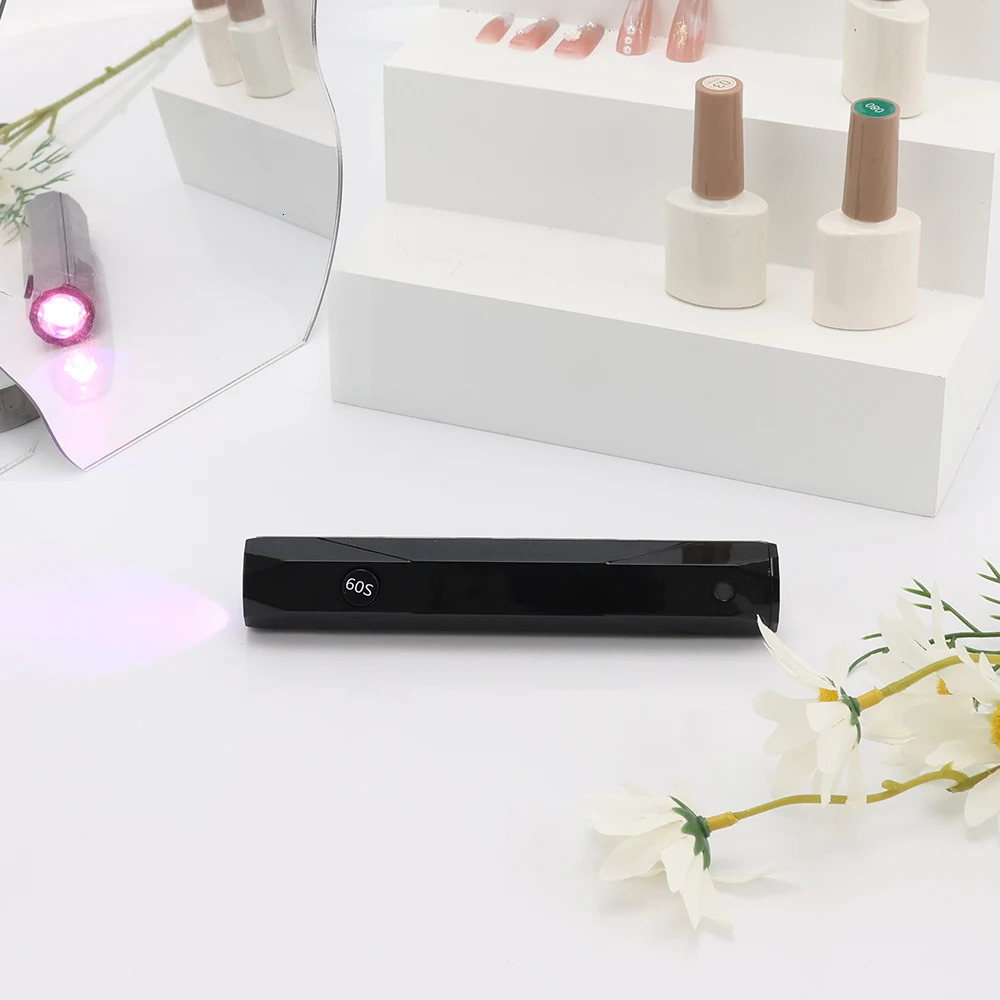 Handheld 9W charging flash curing LED light portable mini 365nm 405nm cordless nail red light with USB cable port 241018