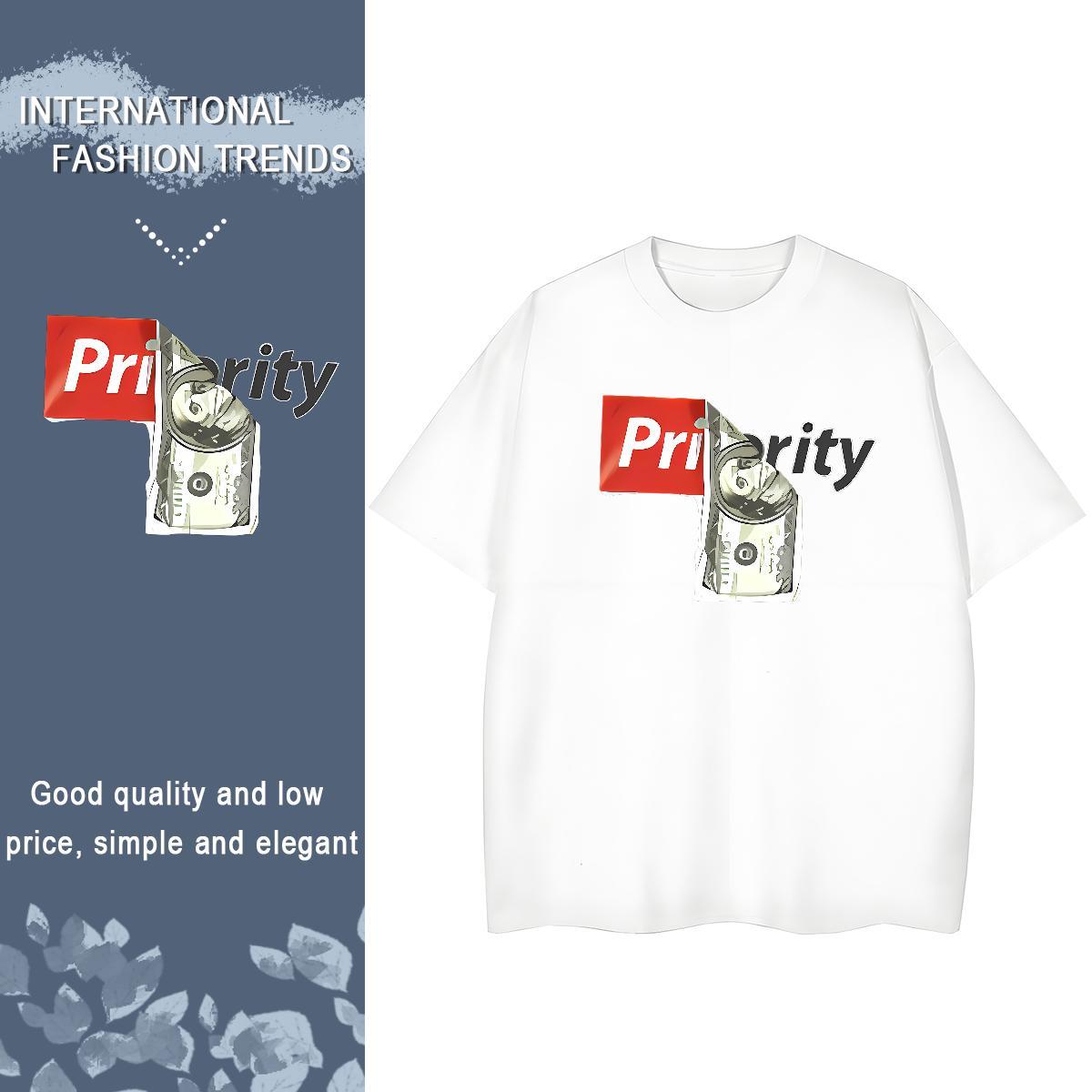 Brand Women T Shirts 230g Pure Cotton O-Neck Short Sleeve Street Casual money Womens Tshirts Nice Cartoon Anime Top Shirts